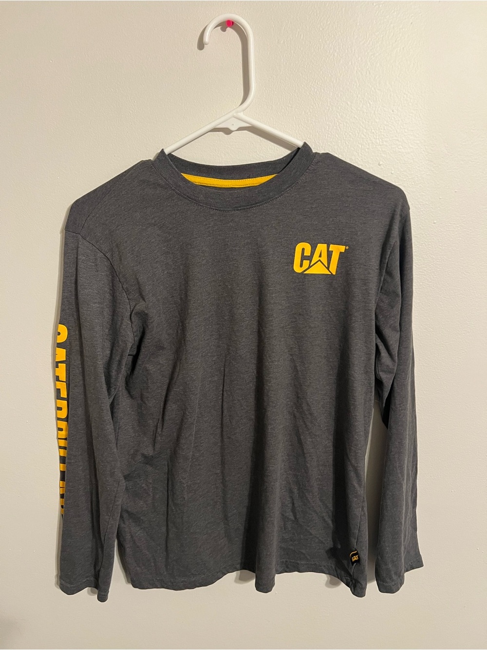 CAT Diesel Boy’s Long Sleeve T-Shirt Grey Size Large 14/16 CATERPILLAR Logo